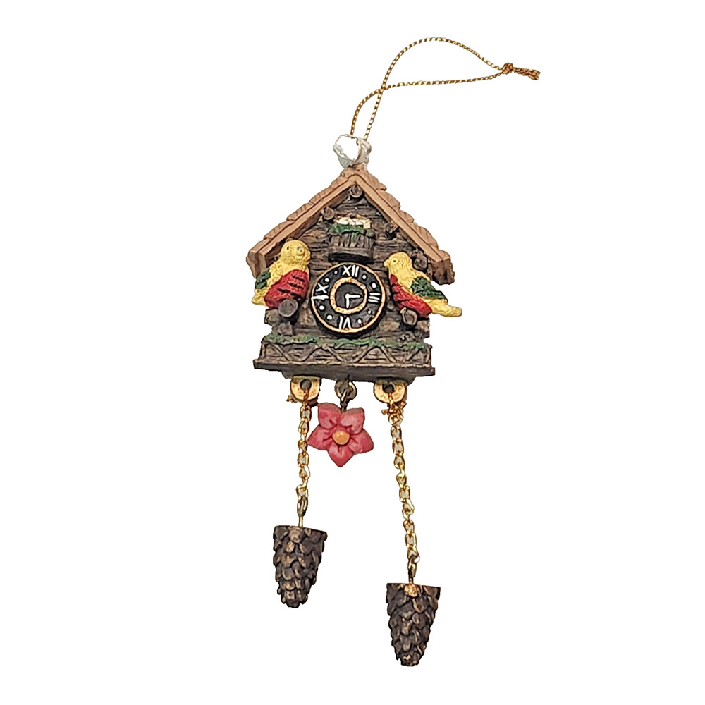 Cuckoo Clock Vintage Inspired Rustic Hanging Ornament Frig Magnet Detailed Resin